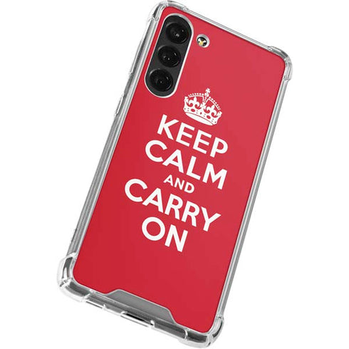 Keep Calm and Carry On Galaxy S24 FE Clear Case